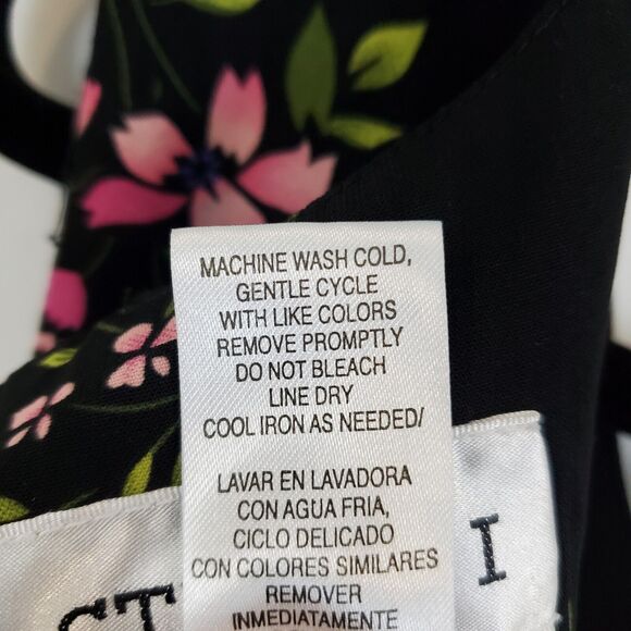 Vintage 90s Studio 1 Maxi Dress Round Neck Black Floral Pheobe Buffay Friends - Picture 11 of 11